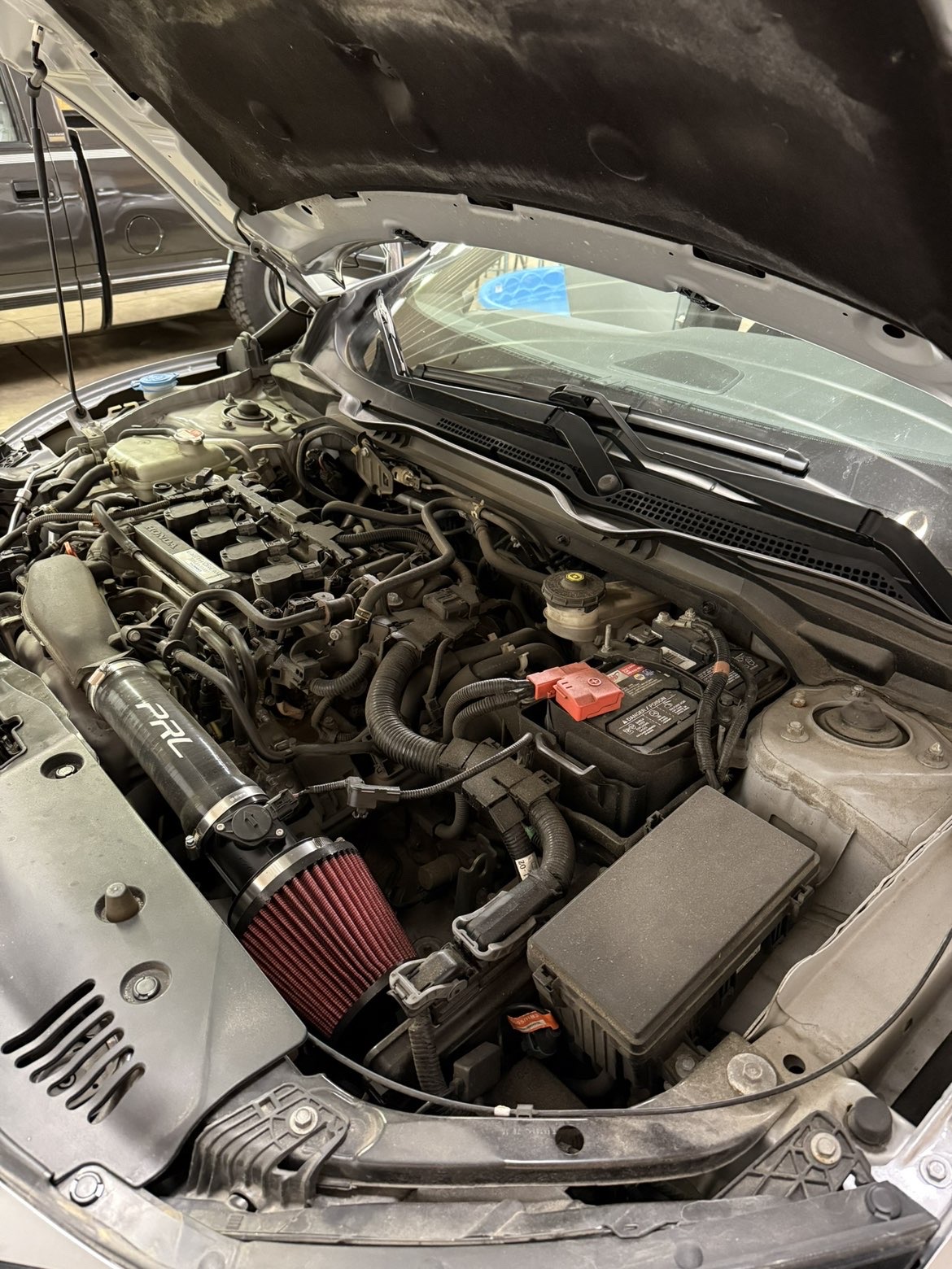Civic engine bay with cold air intake
